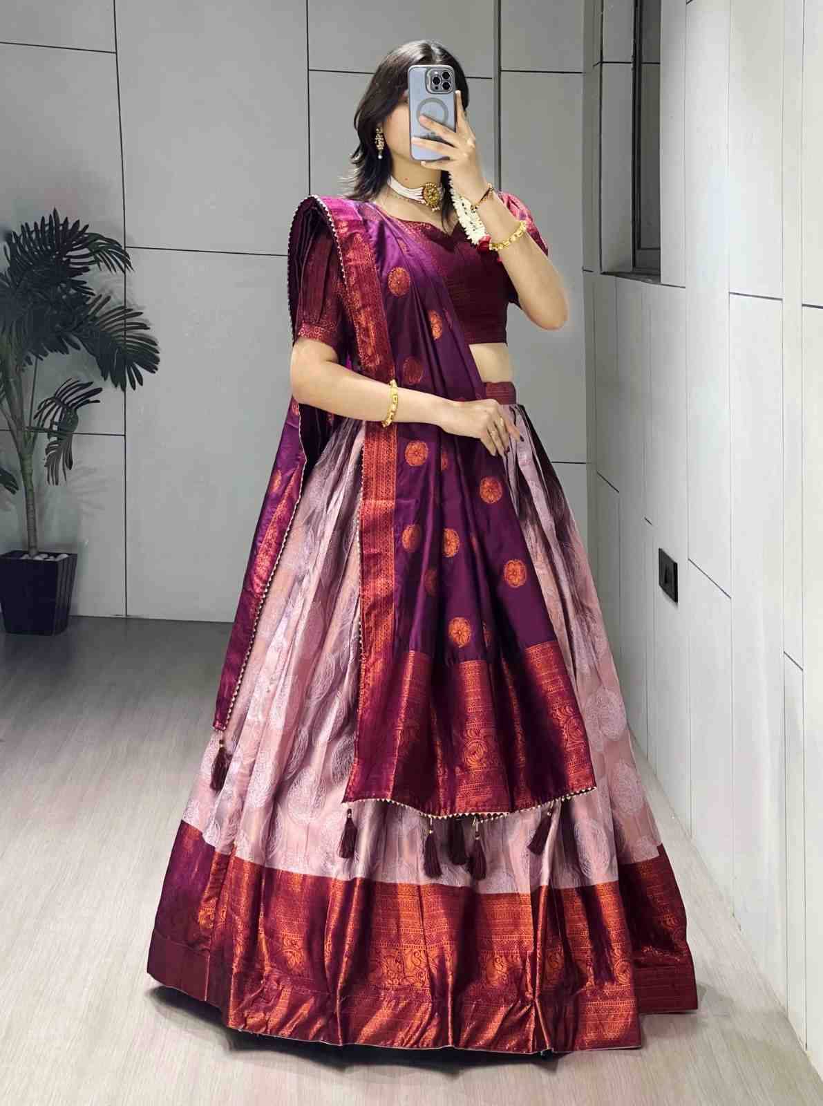 GRTN 8135 Silk Wine Lehenga choli wholesale suppliers